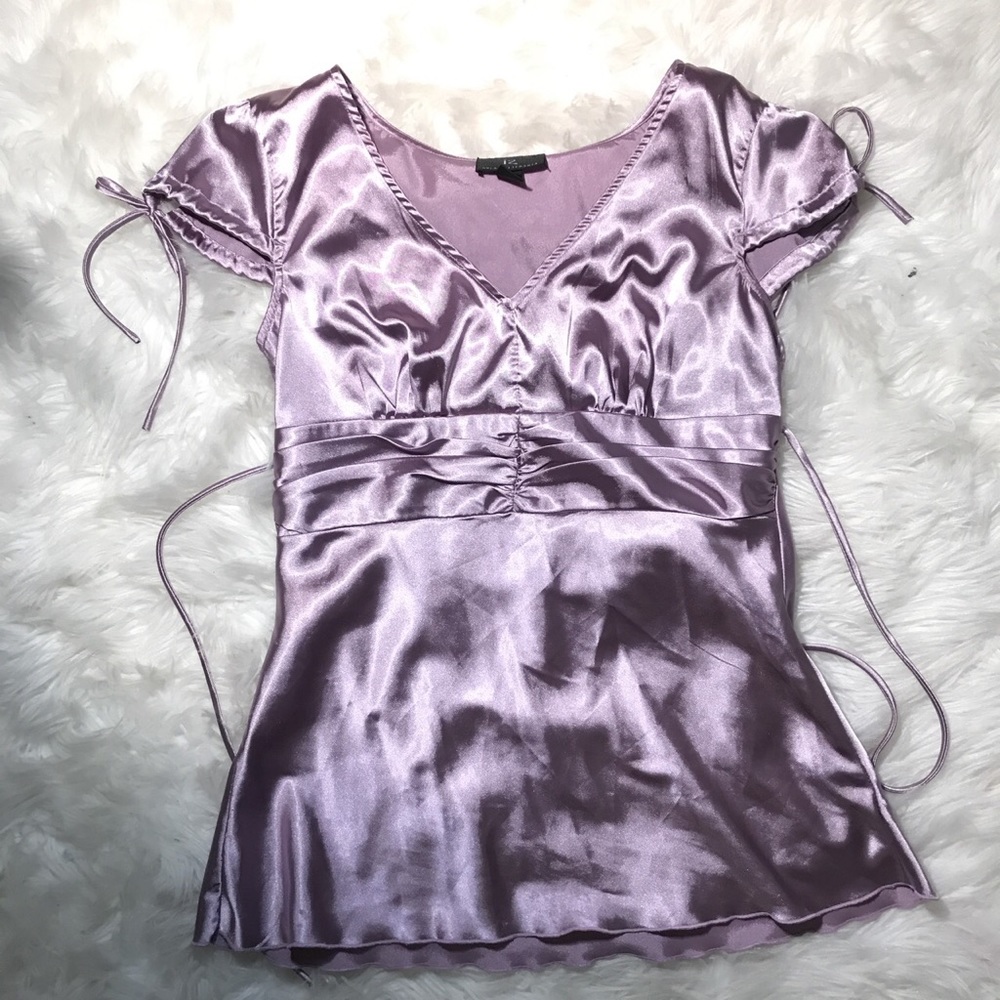 Light purple silky IZ Byer blouse